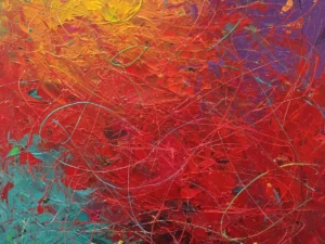 P003 | Crimson Reverie – Textured Abstract Canvas Art
