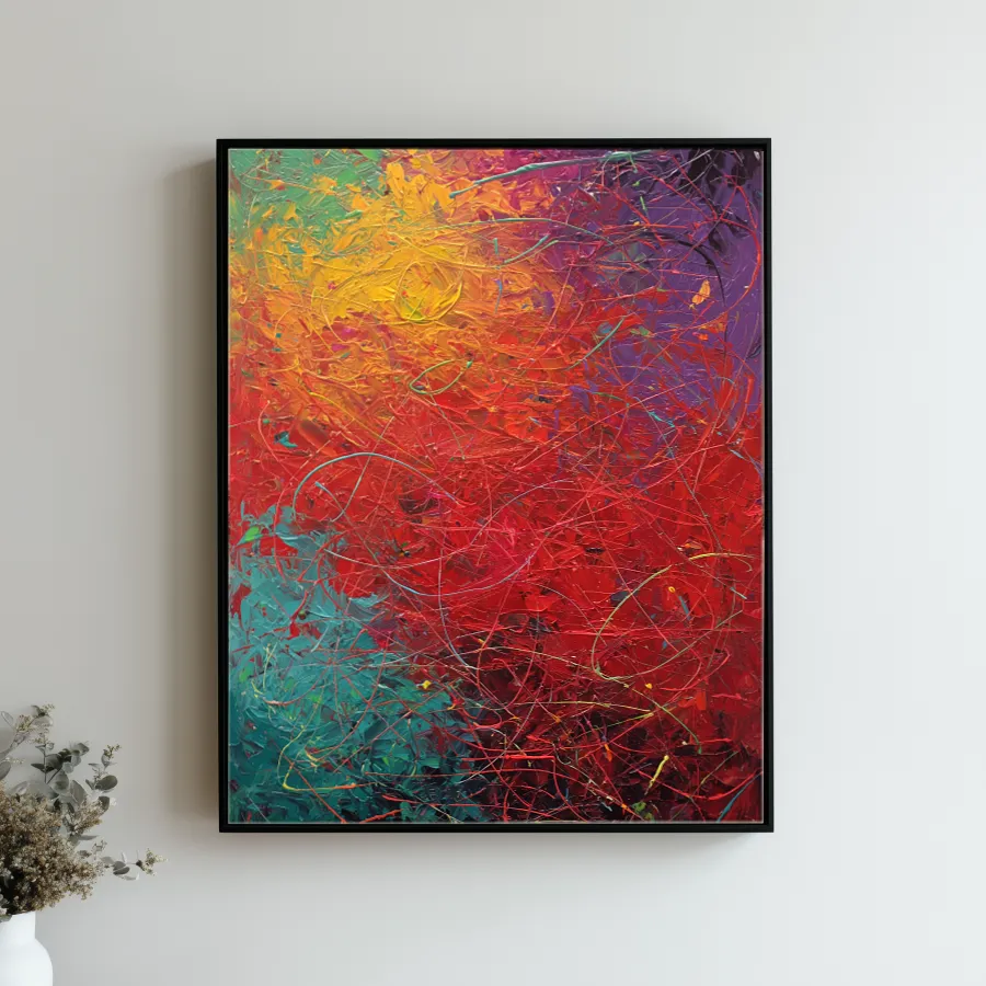 crimson-reverie-living-room-P-03 P003 | Crimson Reverie – Textured Abstract Canvas Art