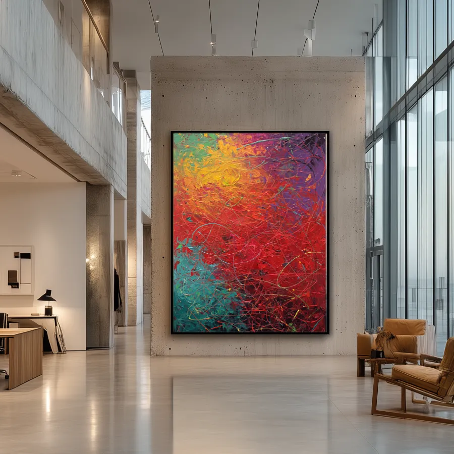 crimson-reverie-office-P-01 P003 | Crimson Reverie – Textured Abstract Canvas Art