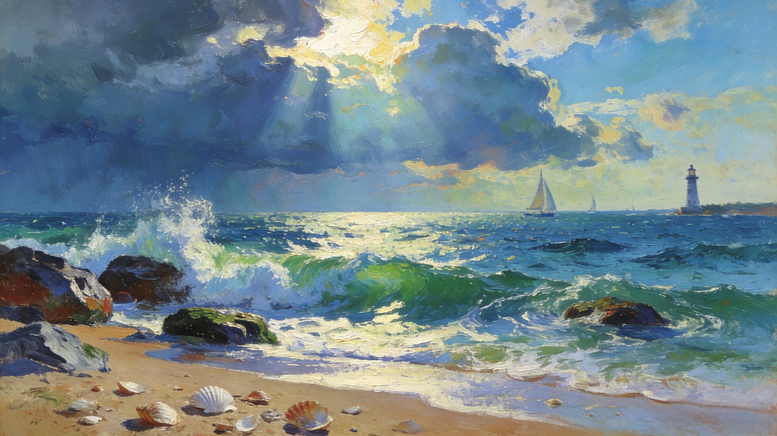 P004 | Azure Drift – Coastal Ocean Canvas Art