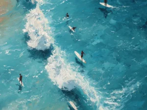 Azure Drift – Coastal Ocean Canvas Art
