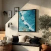 azure-drift-stairs-P-03 P004 | Azure Drift – Coastal Ocean Canvas Art