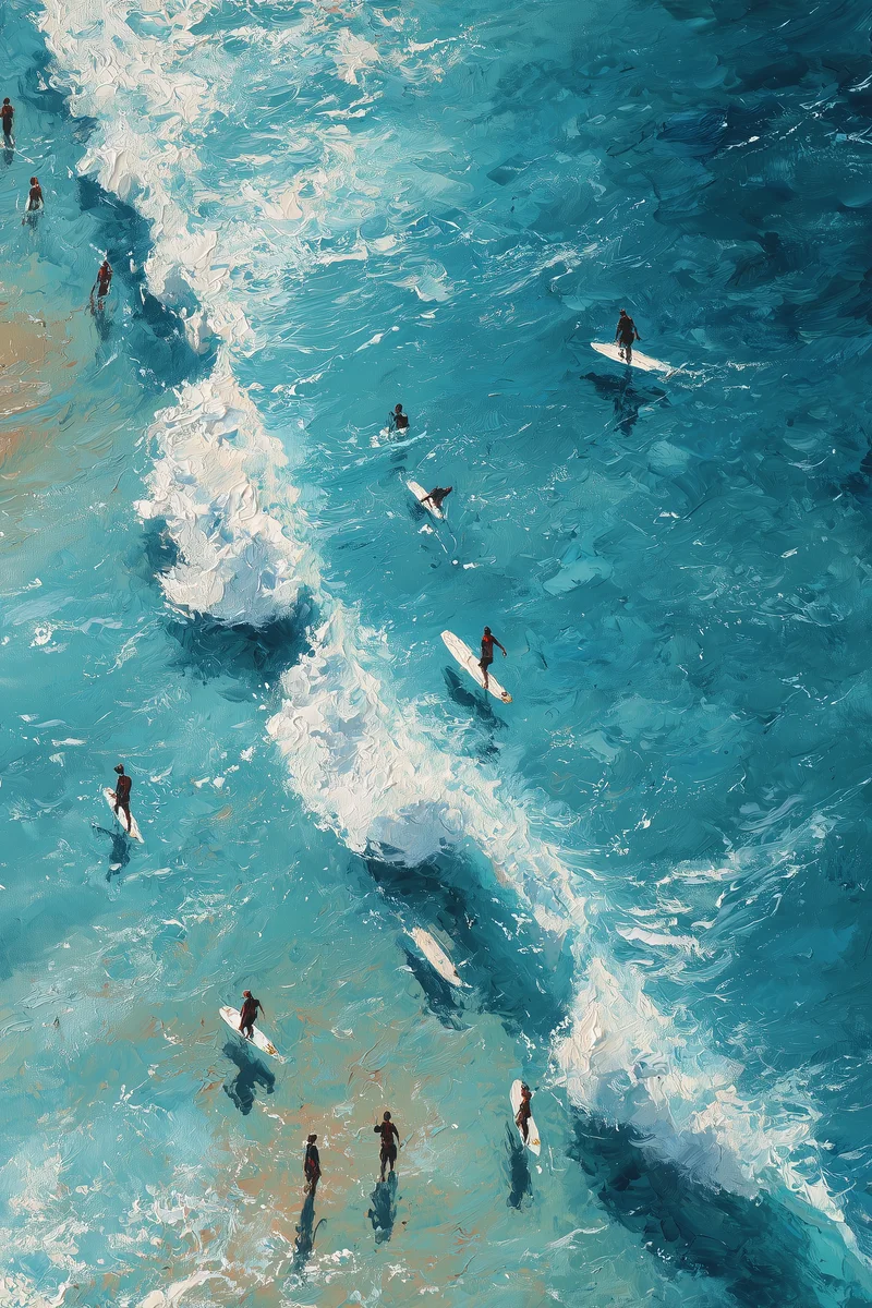 Azure Drift – Coastal Ocean Canvas Art