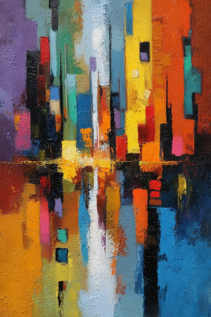 P002 | Azure Ember – Textured Abstract Canvas Art