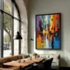 azure-ember-dinning-room-P-01 P002 | Azure Ember – Textured Abstract Canvas Art