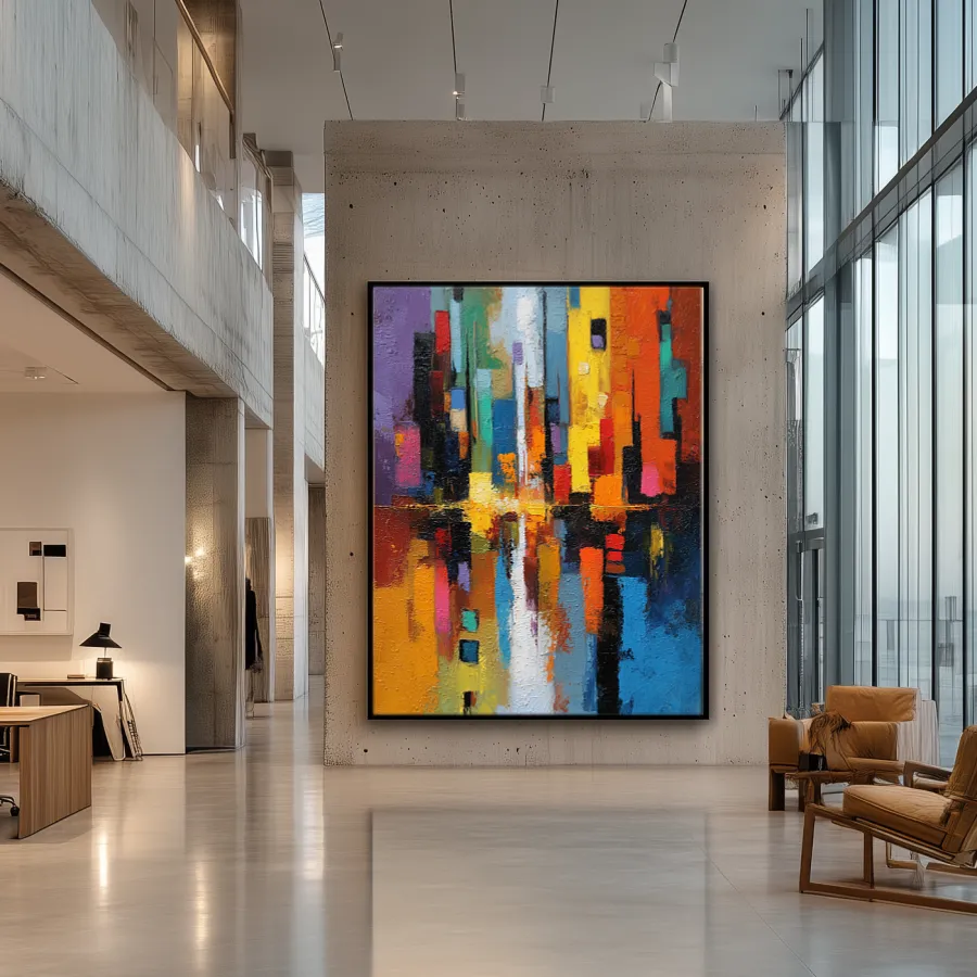 azure-ember-office-P-01 P002 | Azure Ember – Textured Abstract Canvas Art