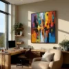 azure-ember-office-P-02 P002 | Azure Ember – Textured Abstract Canvas Art