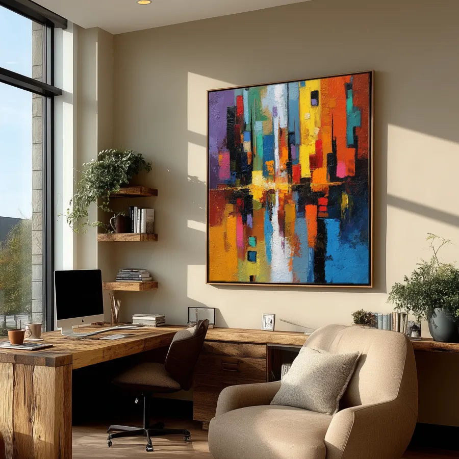 azure-ember-office-P-02 P002 | Azure Ember – Textured Abstract Canvas Art