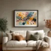 chromatic-bloom-living-room-L-04 L002 | Chromatic Bloom – Textured Abstract Canvas Art