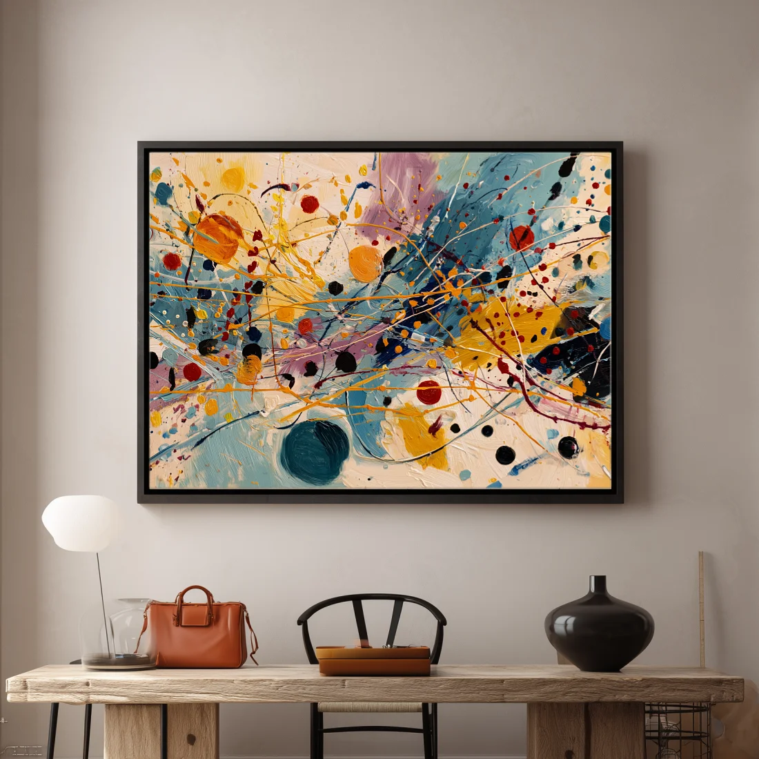 chromatic-bloom-office-L-07 L002 | Chromatic Bloom – Textured Abstract Canvas Art