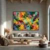 chromatic-storm-living-room-L-01 L003 | Chromatic Storm – Textured Abstract Canvas Art