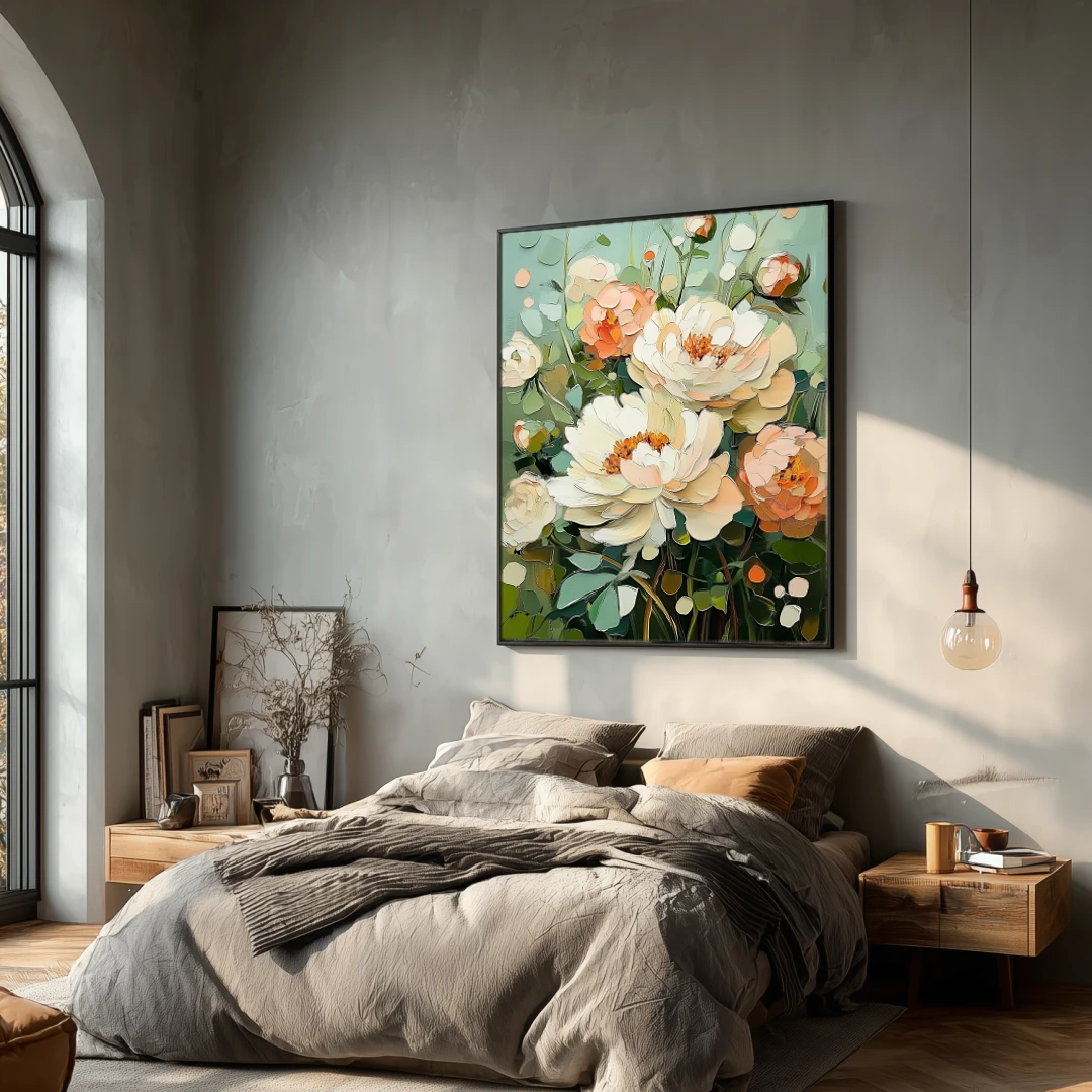 white-peonies-in-bloom-bedroom-P-02 P001 | White Peonies in Bloom