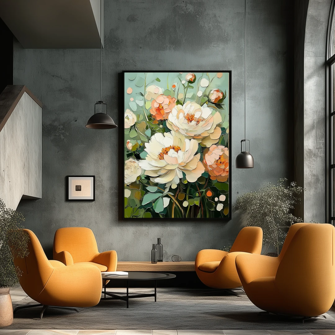 white-peonies-in-bloom-stairs-P-01 P001 | White Peonies in Bloom
